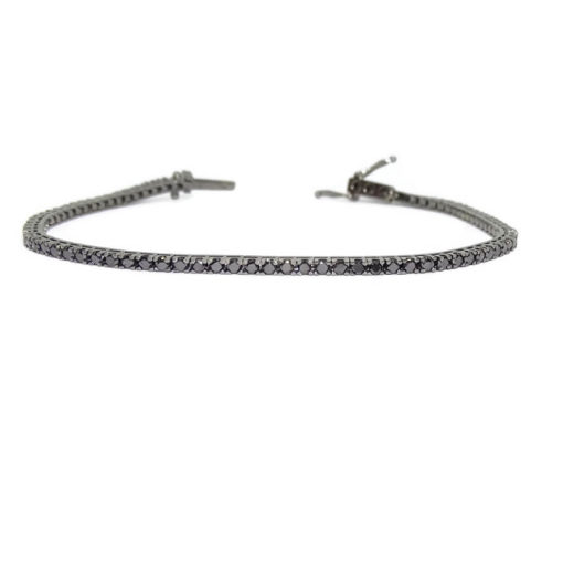 Pulsera riviere de oro blanco con diamantes negros - Imagen 3