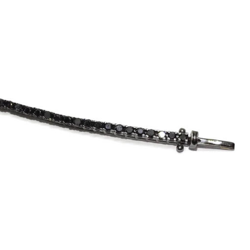 Pulsera riviere de oro blanco con diamantes negros - Imagen 4