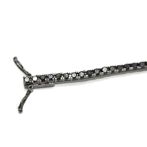 Pulsera riviere de oro blanco con diamantes negros - Imagen 5