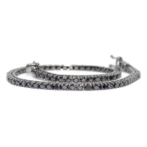 Pulsera riviere de oro blanco con diamantes negros - Imagen 6