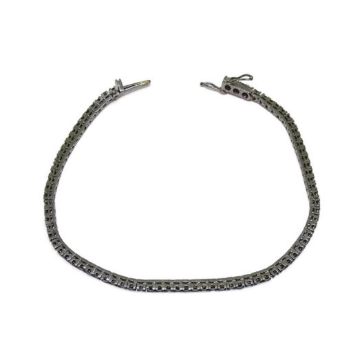 Pulsera riviere de oro blanco con diamantes negros - Imagen 7