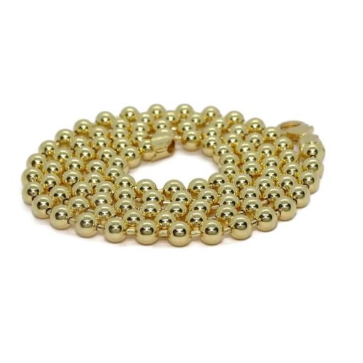 Collar de bolas de oro amarillo de 18k de 4mm de diámetro y cierre mosquetón. 60.00
