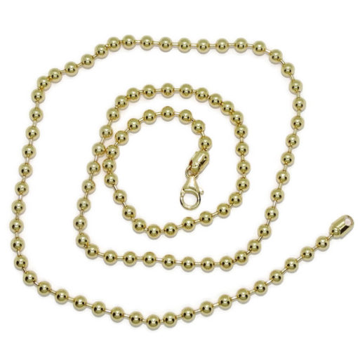 Collar de bolas de oro amarillo de 18k de 4mm de diámetro y cierre mosquetón. 60.00 - Imagen 3