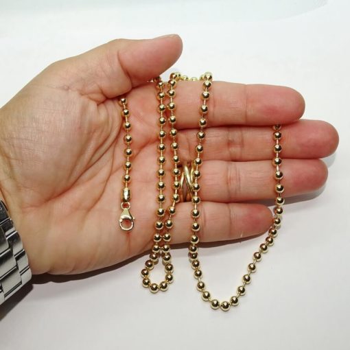 Collar de bolas de oro amarillo de 18k de 4mm de diámetro y cierre mosquetón. 60.00 - Imagen 4