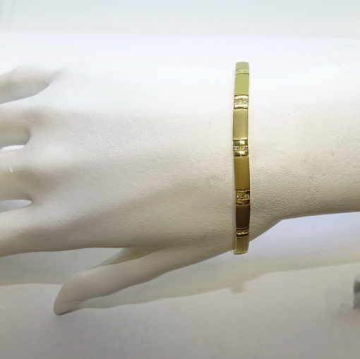 Pulsera oro amarillo 18,50cm con diamantes - Imagen 2