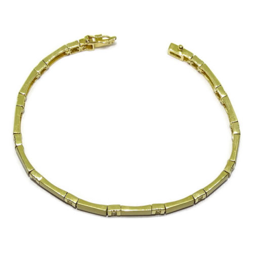 Pulsera oro amarillo 18,50cm con diamantes - Imagen 3