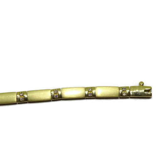 Pulsera oro amarillo 18,50cm con diamantes - Imagen 4