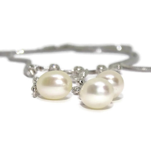 gargantilla mariposas, perlas y diamantes 8,30gr - Imagen 7