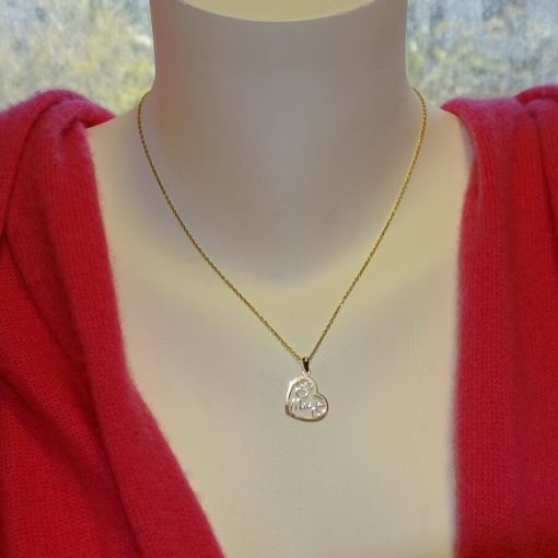 Colgante amarillo corazon mama - Imagen 2