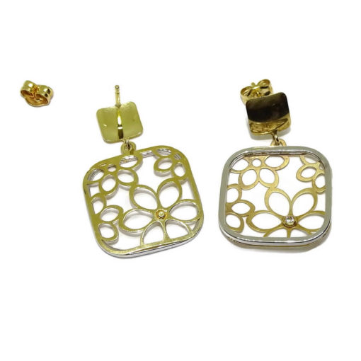 Pendientes largos de 2,6 y 1,55gr bicolor - Imagen 4