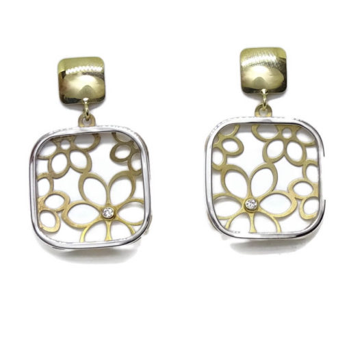 Pendientes largos de 2,6 y 1,55gr bicolor - Imagen 5
