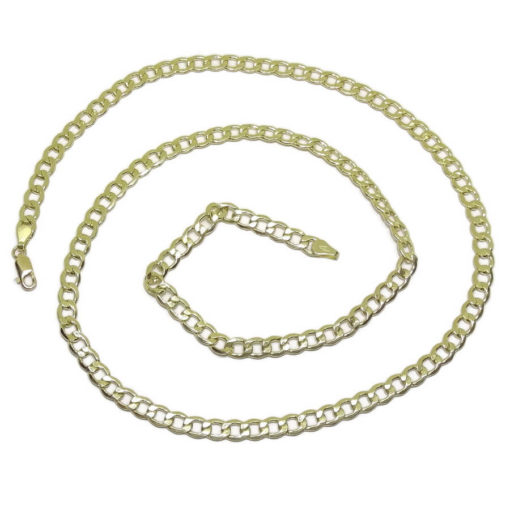 Cadena de Oro Amarillo de 18k Tipo barbada Plana de 5mm