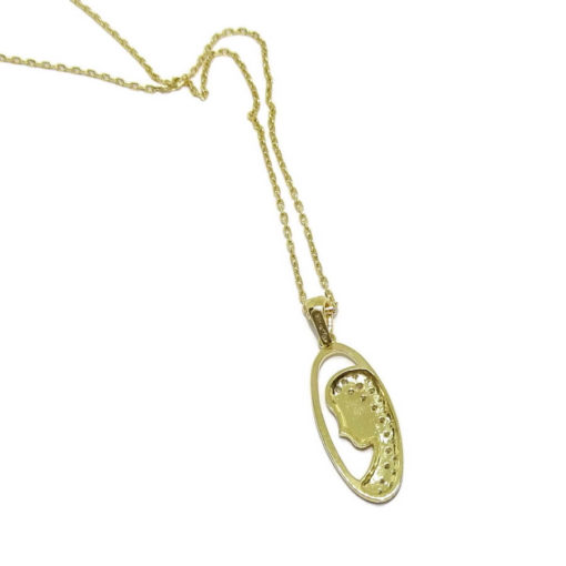 Medalla Silueta de la Virgen de Oro Amarillo - Imagen 4