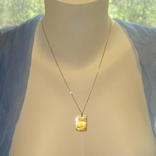 Placa de Oro Amarillo de 18k con Cadena Maciza - Imagen 2
