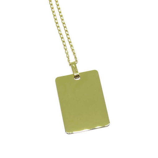 Placa de Oro Amarillo de 18k con Cadena Maciza - Imagen 3