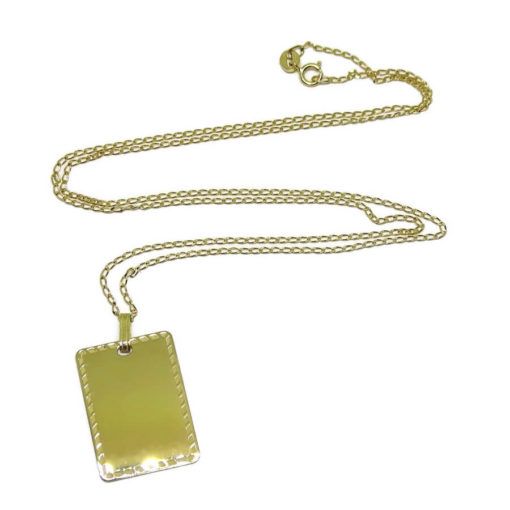 Placa de Oro Amarillo de 18k con Cadena Maciza - Imagen 4
