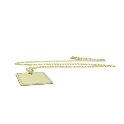 Placa de Oro Amarillo de 18k con Cadena Maciza - Imagen 5