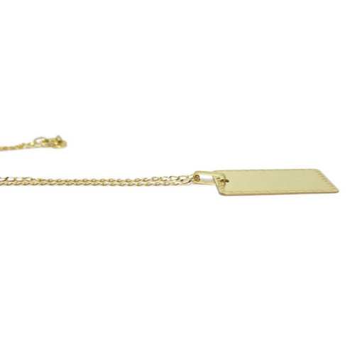 Placa de Oro Amarillo de 18k con Cadena Maciza - Imagen 6