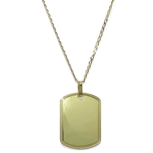 Placa ovalada de Oro Amarillo de 18k