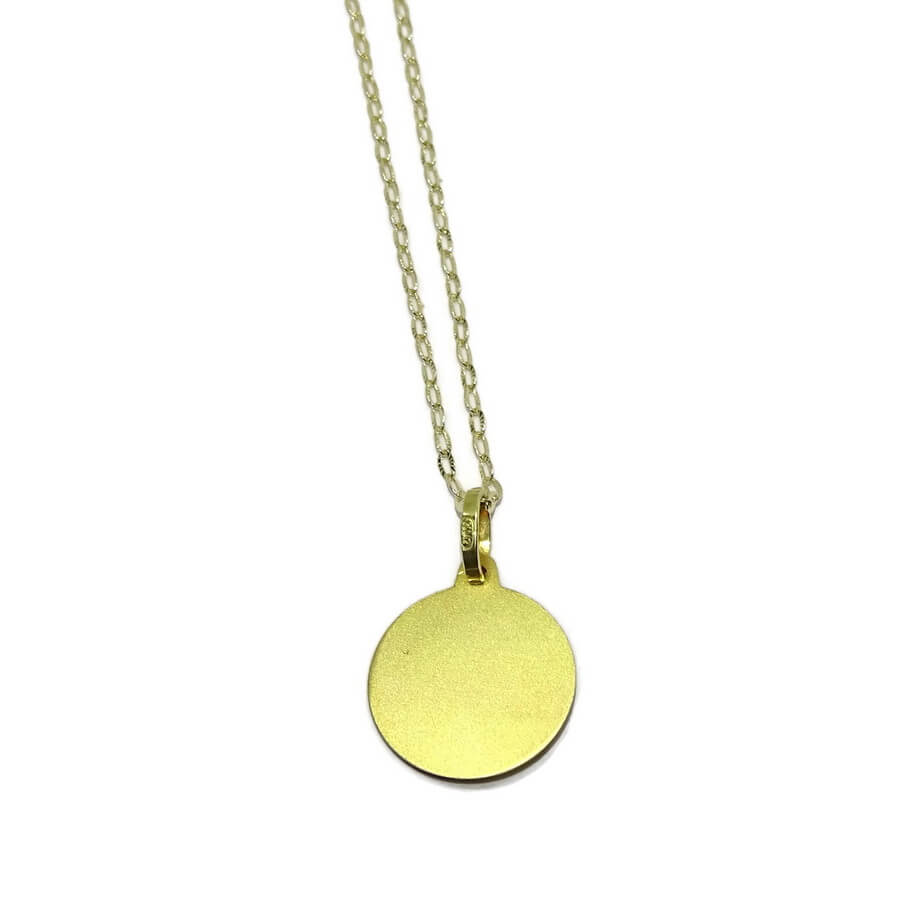 Medalla Ángel de la Guarda Yo te cuidaré de Oro Amarillo 13mm - Imagen 3