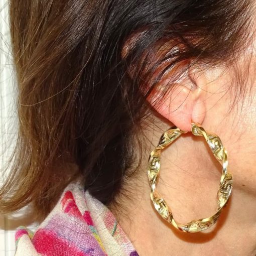 Aros de oro amarillo de 18k de 6mm por 5.40cm. - Imagen 2