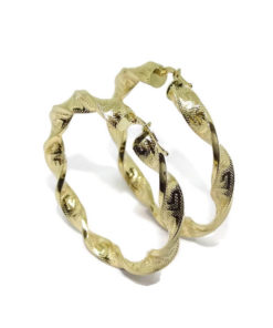 Aros de oro amarillo de 18k de 6mm por 5.40cm.