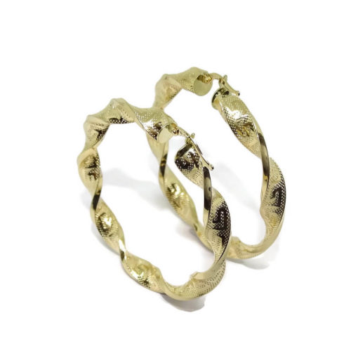 Aros de oro amarillo de 18k de 6mm por 5.40cm.
