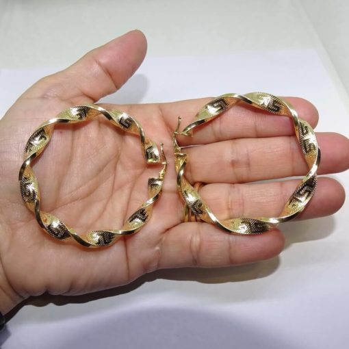 Aros de oro amarillo de 18k de 6mm por 5.40cm. - Imagen 6