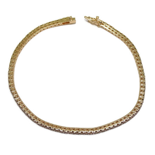 Pulsera Tipo Riviere de Diamantes Brown 3.19cts - Imagen 3