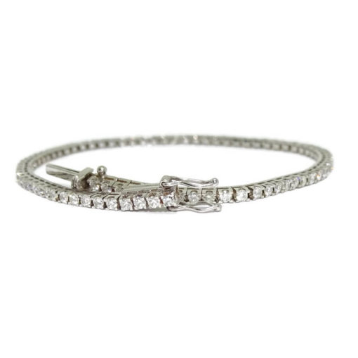 Pulsera Tipo Riviere de Diamantes y Oro Blanco - Imagen 3