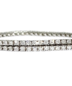 Pulsera Tipo Riviere de Diamantes y Oro Blanco
