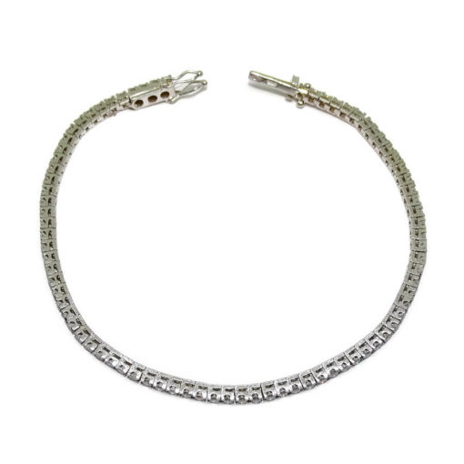 Pulsera Tipo Riviere de Diamantes y Oro Blanco - Imagen 9