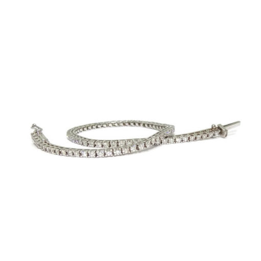 Pulsera Tipo Riviere de Diamantes y Oro Blanco - Imagen 4