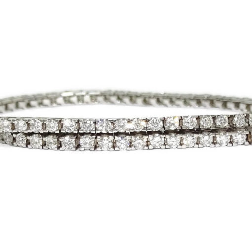 Pulsera Tipo Riviere de Diamantes y Oro Blanco