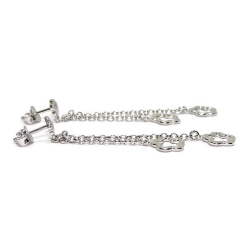 Pendientes  flores lisas oro largos 3,75gr - Imagen 3