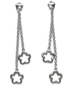 Pendientes  flores lisas oro largos 3,75gr