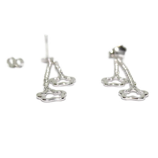 Pendientes  flores lisas oro largos 3,75gr - Imagen 5