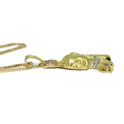 Colgante de Cleopatra de Oro de 18k con Diamantes de 0.23cts y Cadena Veneciana Fuerte de 45cm. 17.95gr de Oro de 18k - Imagen 6