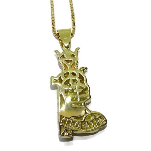 Colgante de Cleopatra de Oro de 18k con Diamantes de 0.23cts y Cadena Veneciana Fuerte de 45cm. 17.95gr de Oro de 18k - Imagen 9