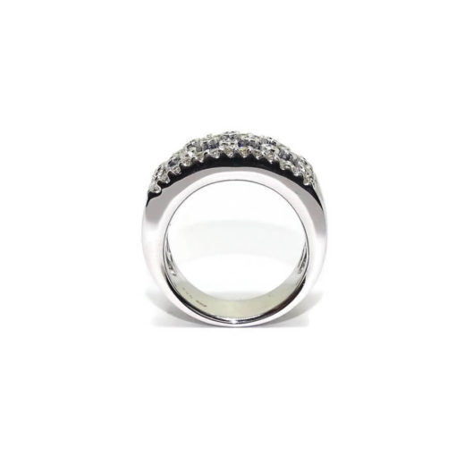 Anillo de Oro Blanco de 18k Muy Ancha con 0.46cts de Diamantes y 1.17cts de zafiros. - Imagen 3
