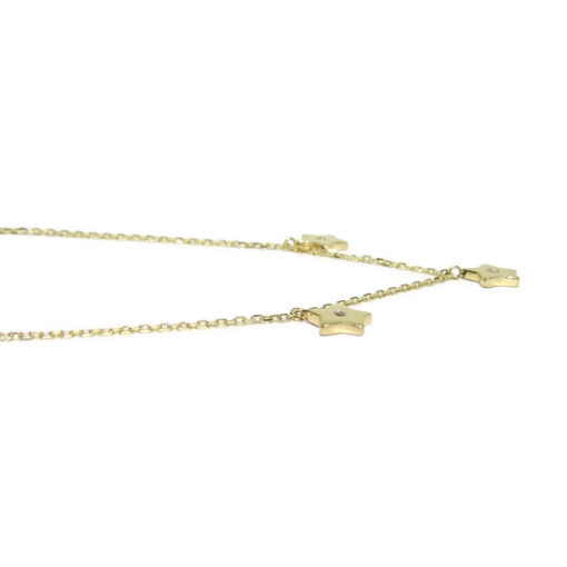Collar de oro amarillo de 18k y 3 diamantes de 0.05cts con motivos de estrellas de 7mm - Imagen 6