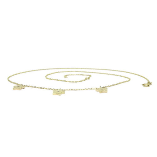 Collar de oro amarillo de 18k y 3 diamantes de 0.05cts con motivos de estrellas de 7mm - Imagen 4