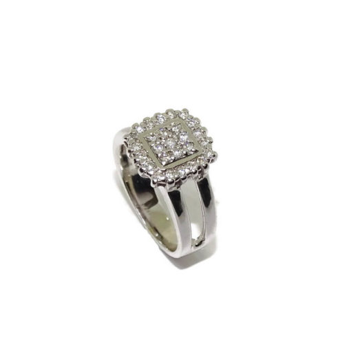 Anillo de Oro Blanco de 18k con 26 Diamantes Talla Brillante de 0.55cts. - Imagen 3
