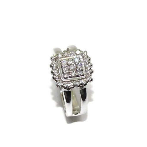 Anillo de Oro Blanco de 18k con 26 Diamantes Talla Brillante de 0.55cts. - Imagen 4