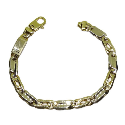 Pulsera de Bicolor de Oro de 18k para Hombre Maciza, 32.65gr