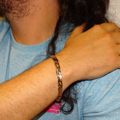 Pulsera de Bicolor de Oro de 18k para Hombre Maciza, 32.65gr - Imagen 2