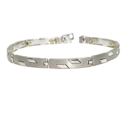 Pulsera para Hombre de Oro Blanco de 18k, Anatómica, 20.05gr. 21.00cm de largo