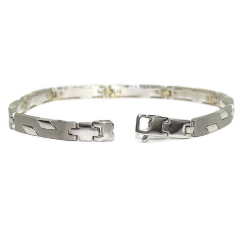 Pulsera para Hombre de Oro Blanco de 18k, Anatómica, 20.05gr. 21.00cm de largo - Imagen 7