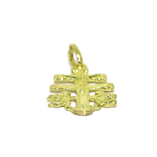 Cruz de Caravaca con Sus 2 emblematicos angelitos Toda de Oro de 18k. 1.35gr de Oro de 18k - Imagen 3