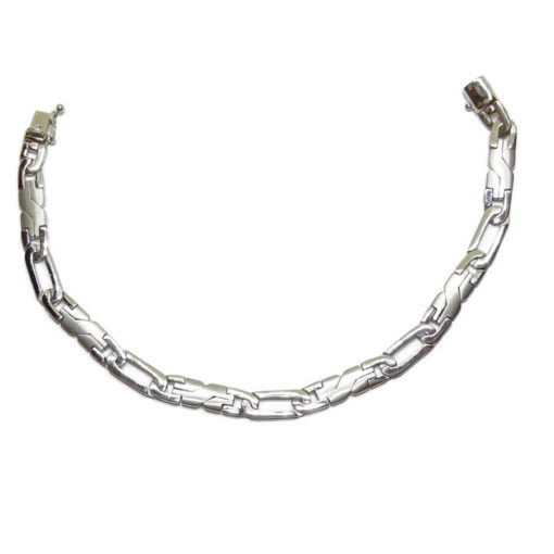 Pulsera de Oro Blanco de 18k Maciza 22.10gr - Imagen 4